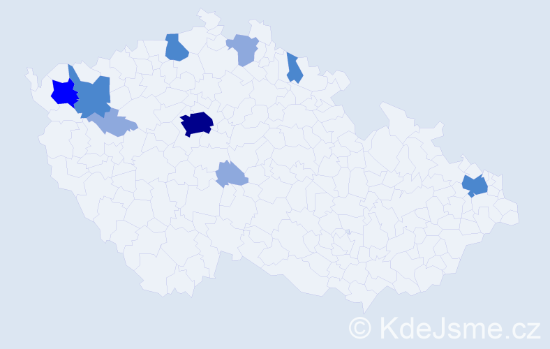 Příjmení: 'Priesel', počet výskytů 20 v celé ČR