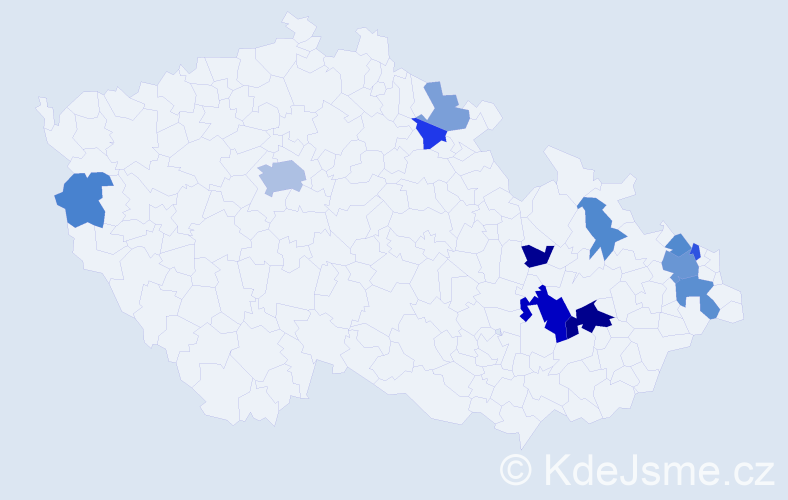 Příjmení: 'Kajánková', počet výskytů 26 v celé ČR