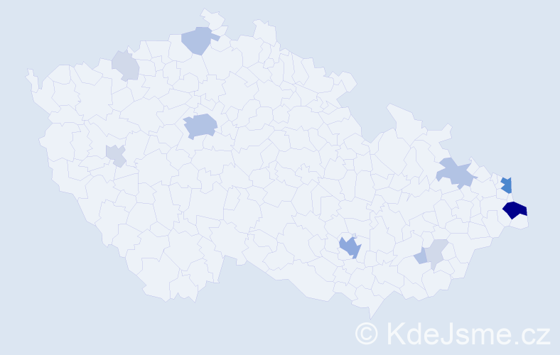Příjmení: 'Wicherek', počet výskytů 38 v celé ČR