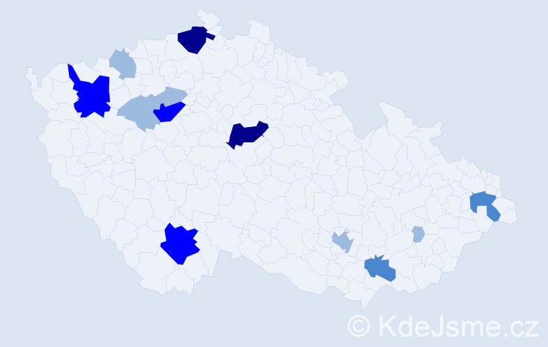 Příjmení: 'Rákoš', počet výskytů 26 v celé ČR