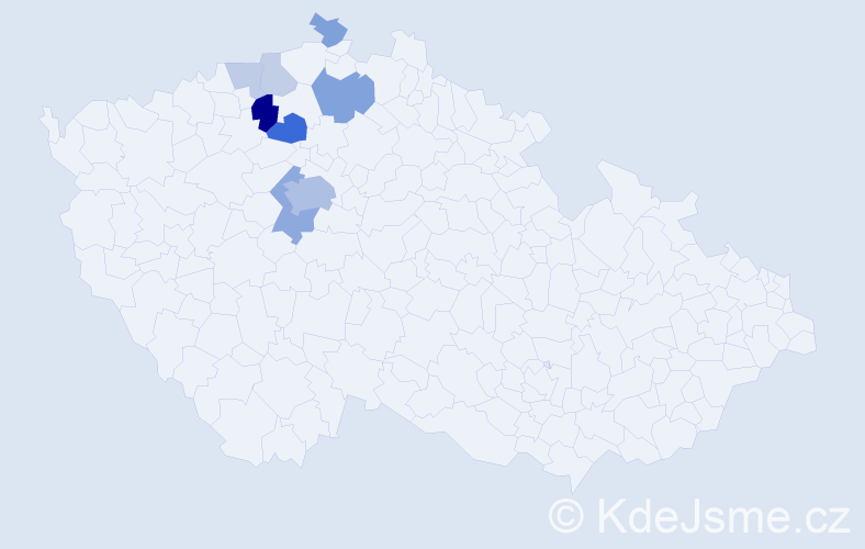 Příjmení: 'Kacl', počet výskytů 22 v celé ČR