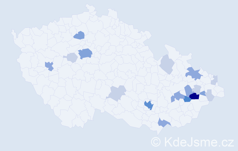 Příjmení: 'Slimáčková', počet výskytů 49 v celé ČR