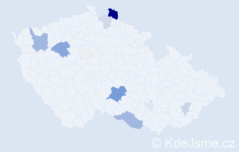 Příjmení: 'Kilic', počet výskytů 18 v celé ČR