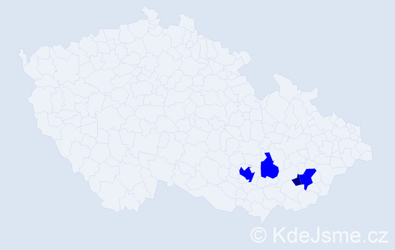 Příjmení: 'Tymonková', počet výskytů 5 v celé ČR