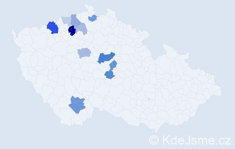 Příjmení: 'Čmejrek', počet výskytů 34 v celé ČR