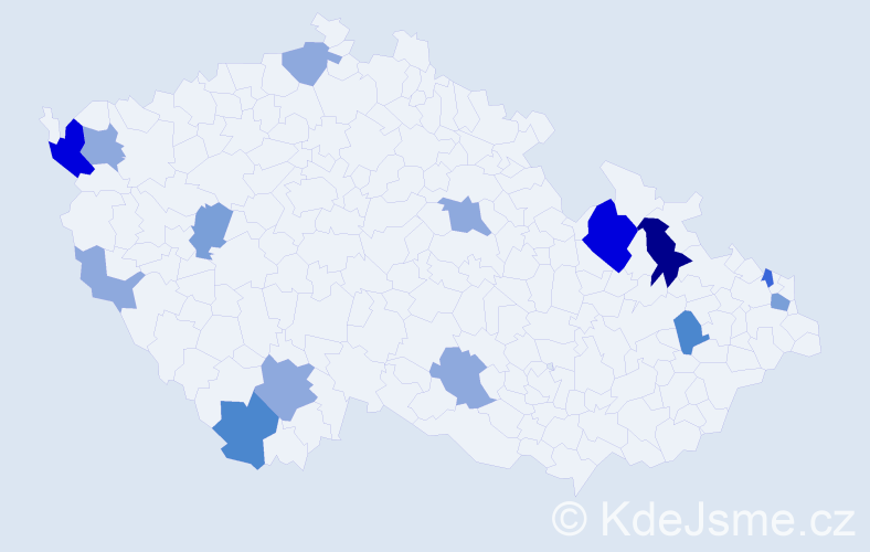 Příjmení: 'Košiková', počet výskytů 39 v celé ČR