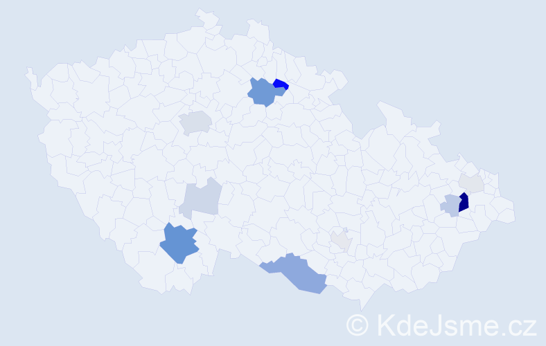 Příjmení: 'Vazdová', počet výskytů 34 v celé ČR