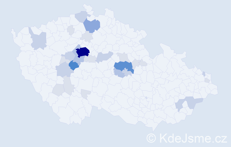 Příjmení: 'Durdilová', počet výskytů 86 v celé ČR