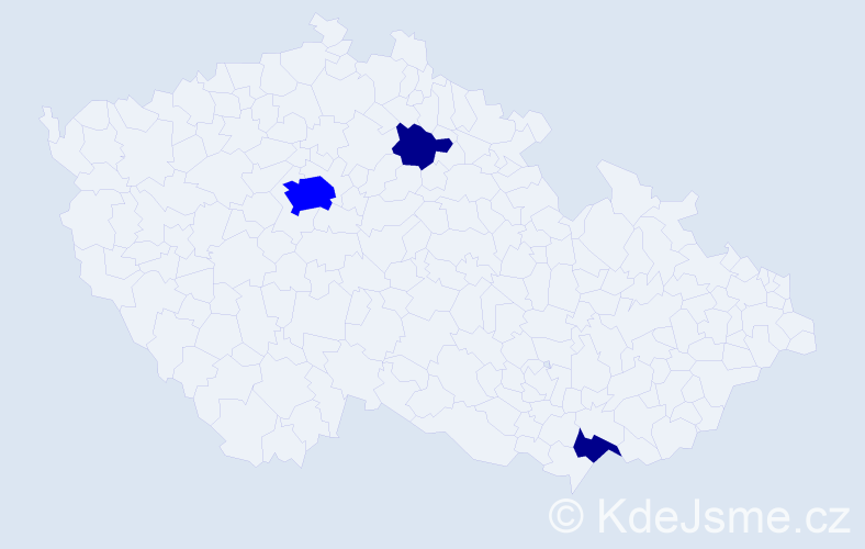 Příjmení: 'Dubas', počet výskytů 5 v celé ČR