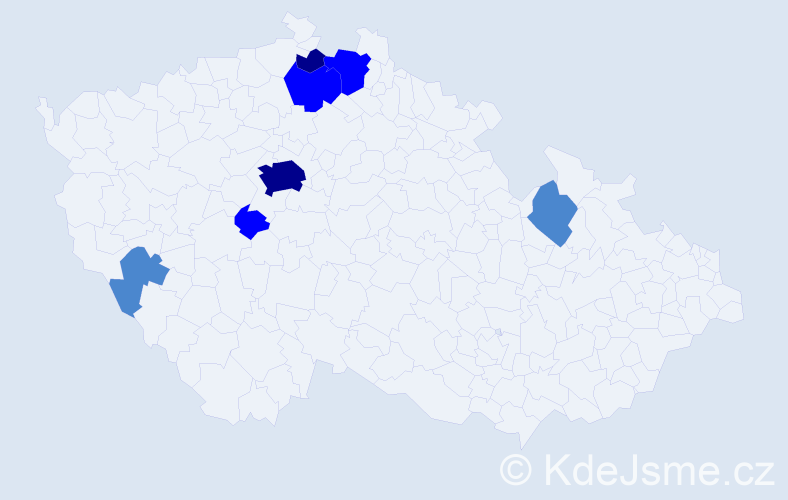 Příjmení: 'Sprenger', počet výskytů 14 v celé ČR