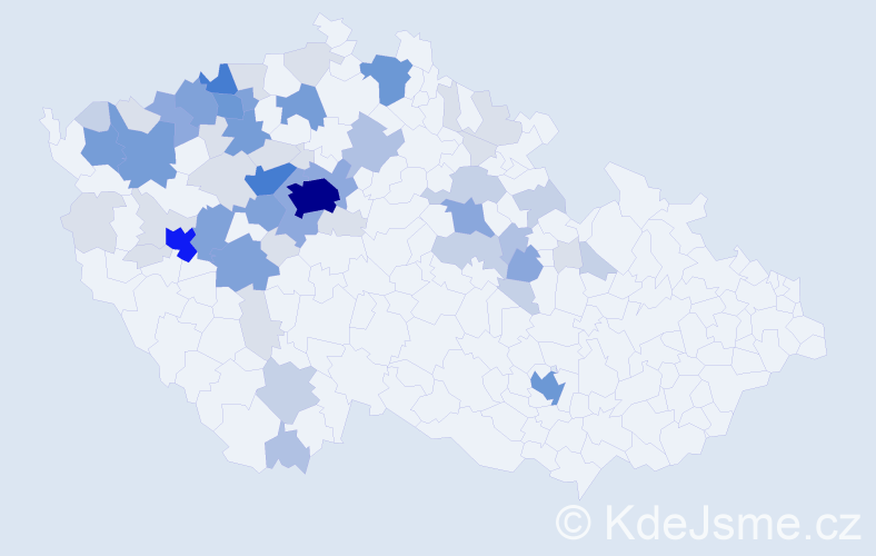 Příjmení: 'Vimr', počet výskytů 208 v celé ČR