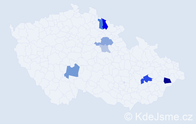 Příjmení: 'Fabišík', počet výskytů 15 v celé ČR