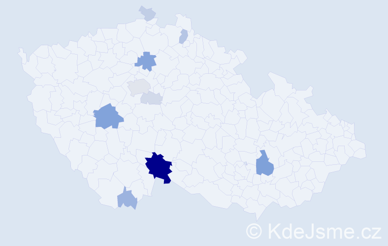 Příjmení: 'Vosolsobě', počet výskytů 37 v celé ČR