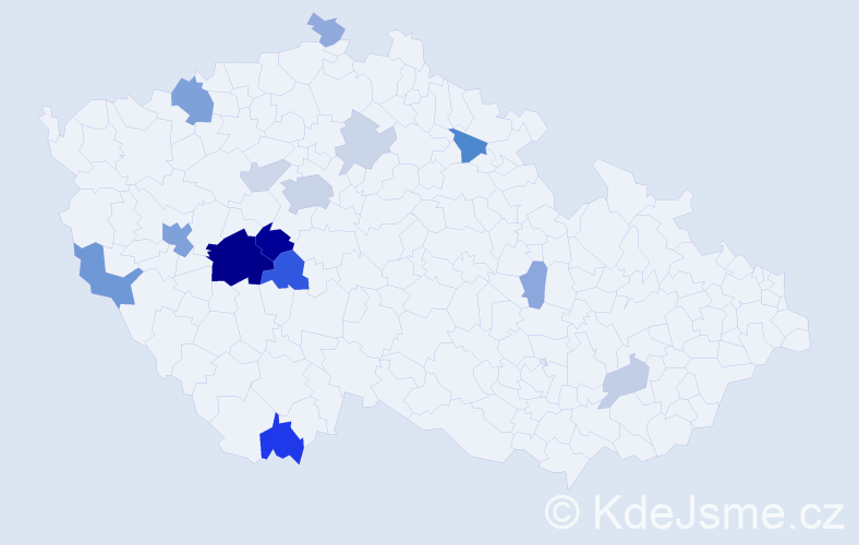 Příjmení: 'Řechka', počet výskytů 42 v celé ČR