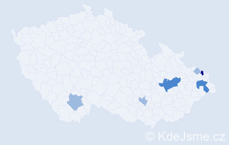Příjmení: 'Repecká', počet výskytů 11 v celé ČR