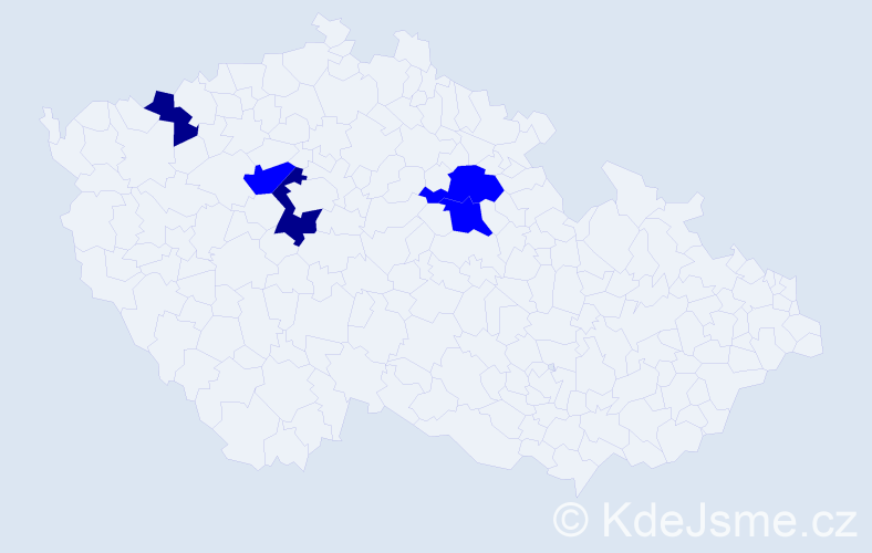 Příjmení: 'Klibáni', počet výskytů 7 v celé ČR