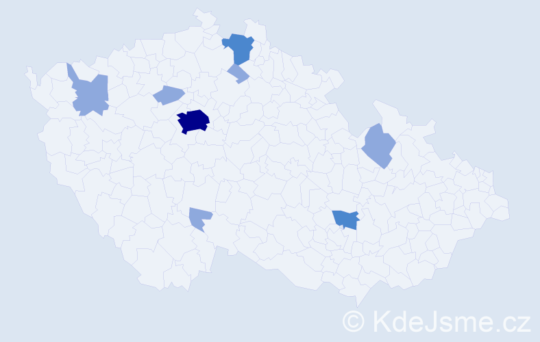 Příjmení: 'Trubáčková', počet výskytů 14 v celé ČR