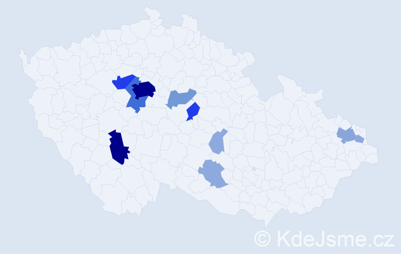 Příjmení: 'Kareta', počet výskytů 43 v celé ČR