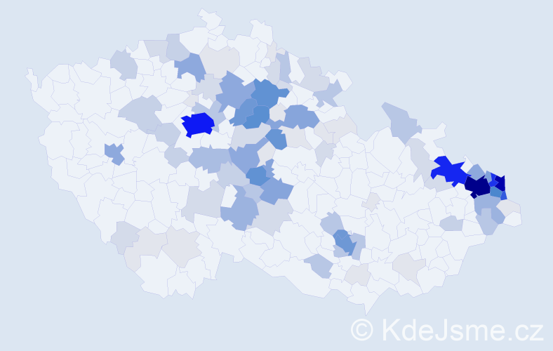 Příjmení: 'Popek', počet výskytů 445 v celé ČR