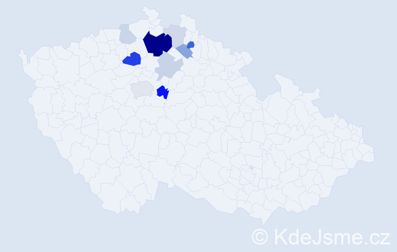 Příjmení: 'Raibr', počet výskytů 23 v celé ČR