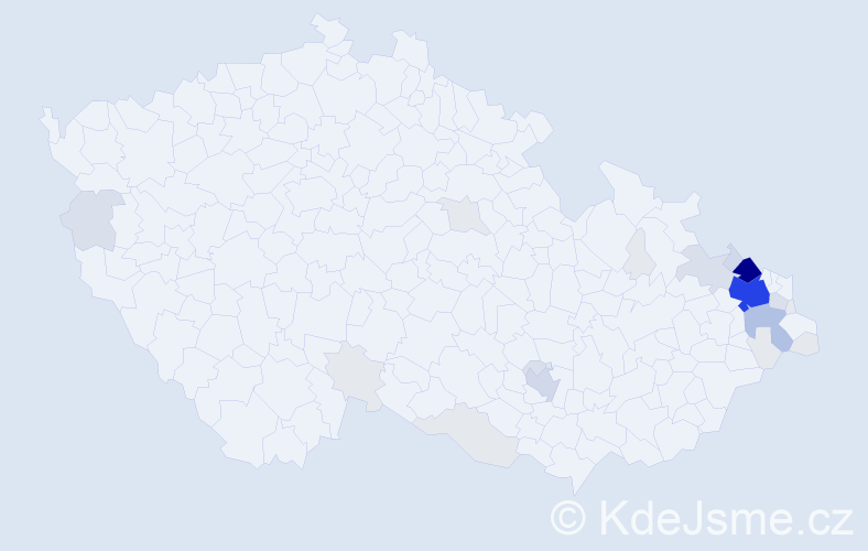 Příjmení: 'Lampart', počet výskytů 103 v celé ČR