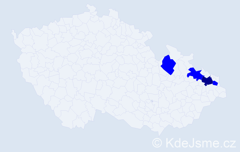 Příjmení: 'Trpiš', počet výskytů 5 v celé ČR