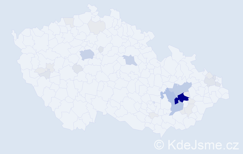 Příjmení: 'Řihošková', počet výskytů 114 v celé ČR