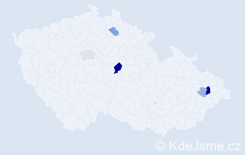 Příjmení: 'Giba', počet výskytů 13 v celé ČR