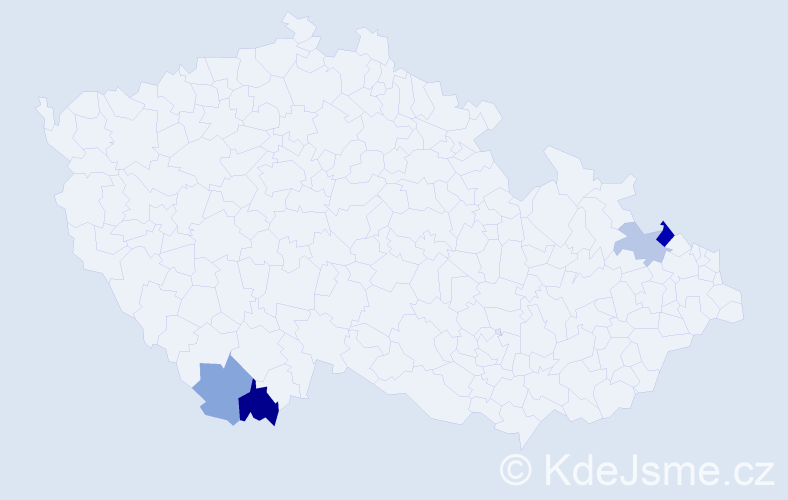 Příjmení: 'Paterek', počet výskytů 6 v celé ČR