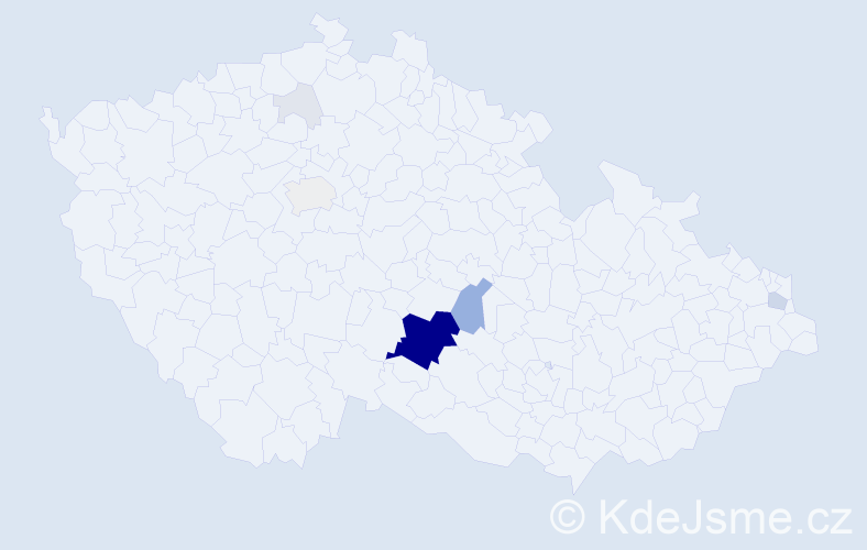 Příjmení: 'Kodysová', počet výskytů 52 v celé ČR