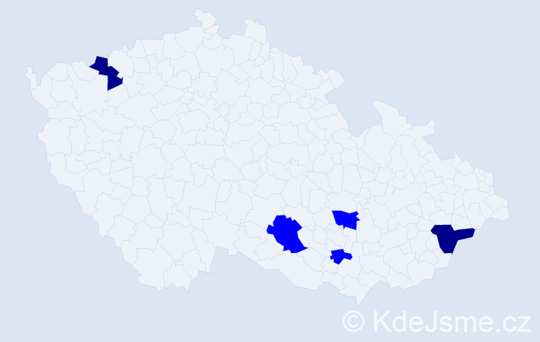 Příjmení: 'Zettelmannová', počet výskytů 7 v celé ČR
