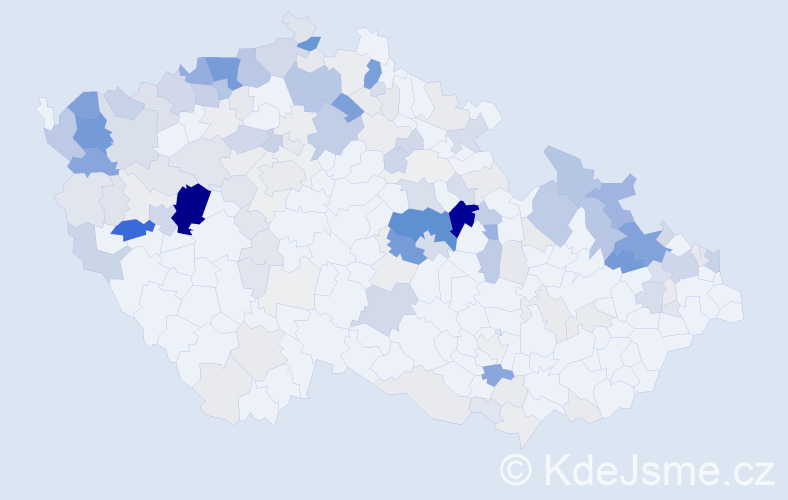 Příjmení: 'Giňová', počet výskytů 720 v celé ČR