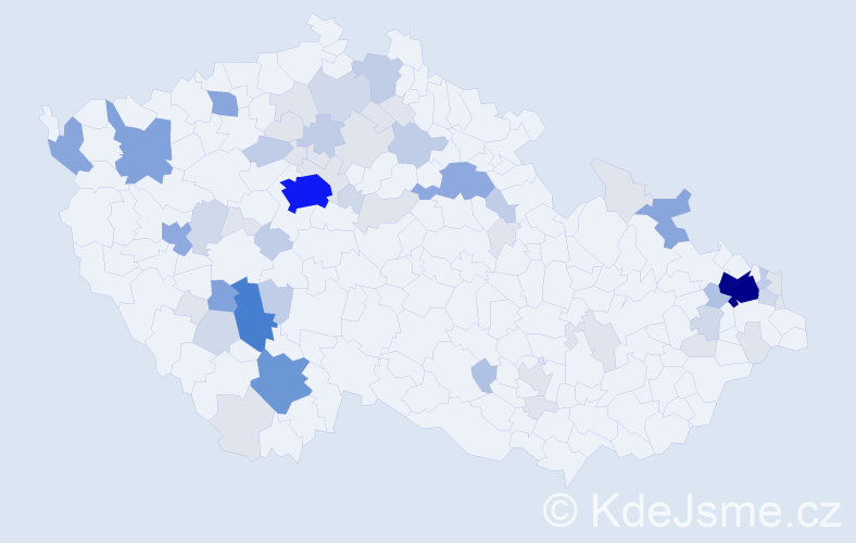 Příjmení: 'Sulek', počet výskytů 195 v celé ČR