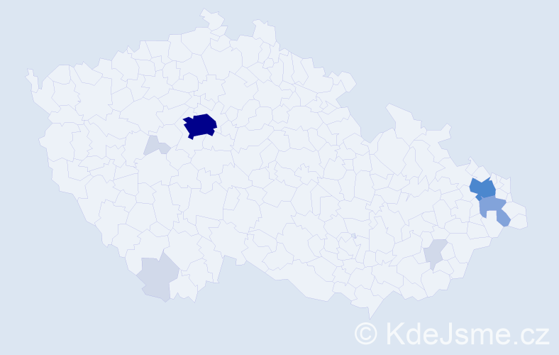 Příjmení: 'Hwang', počet výskytů 31 v celé ČR