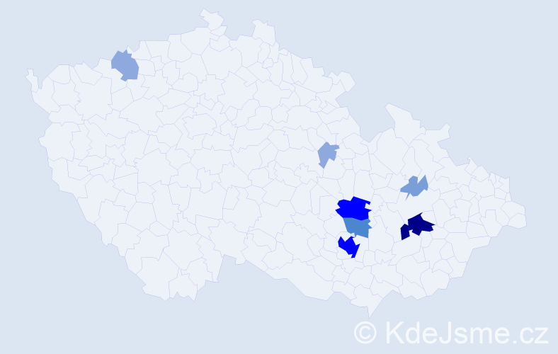 Příjmení: 'Šeránková', počet výskytů 24 v celé ČR