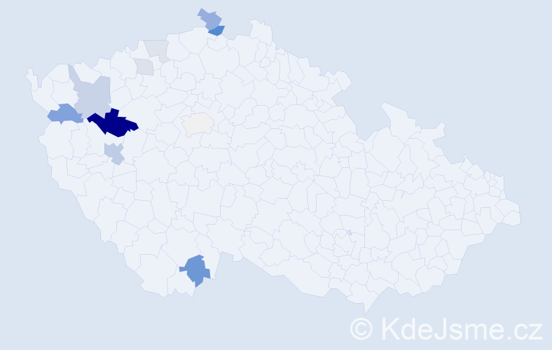 Příjmení: 'Běláčová', počet výskytů 25 v celé ČR