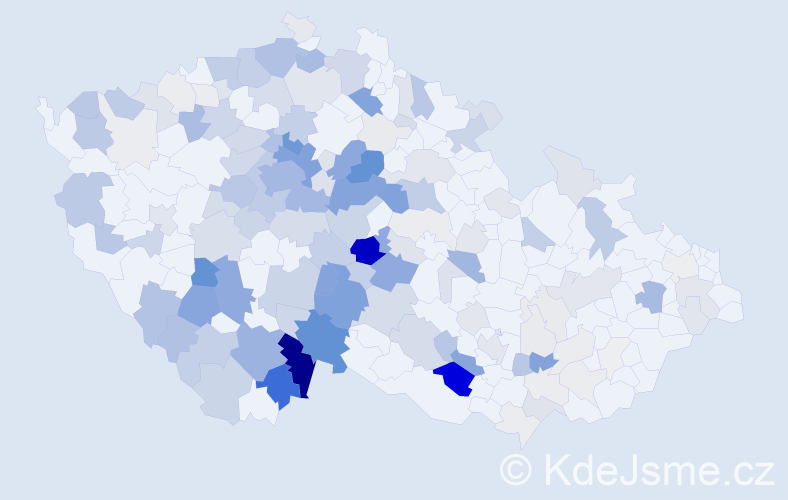 Příjmení: 'Bašta', počet výskytů 758 v celé ČR