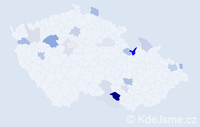 Příjmení: 'Kiselová', počet výskytů 41 v celé ČR