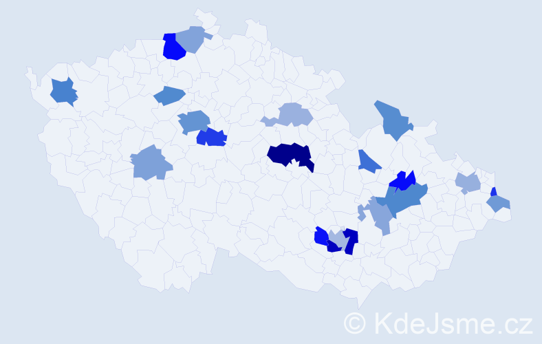 Příjmení: 'Černilová', počet výskytů 47 v celé ČR