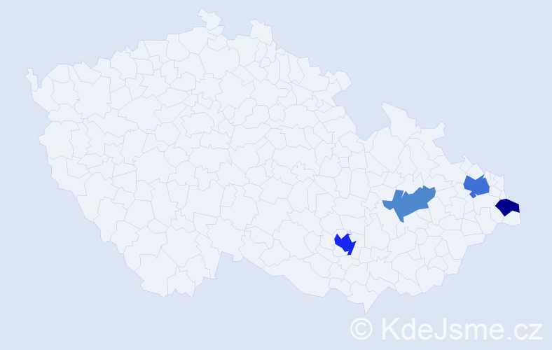 Příjmení: 'Blaude', počet výskytů 7 v celé ČR