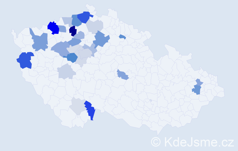Příjmení: 'Mittelbach', počet výskytů 83 v celé ČR