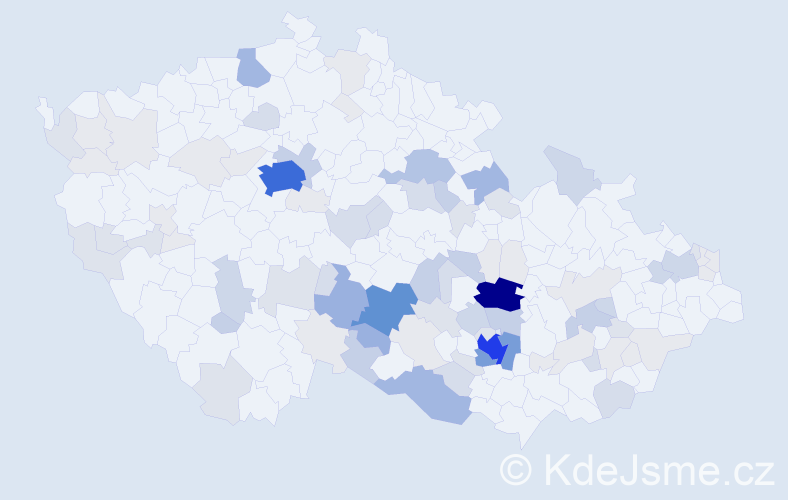 Příjmení: 'Páral', počet výskytů 361 v celé ČR