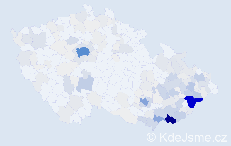 Příjmení: 'Maňák', počet výskytů 993 v celé ČR