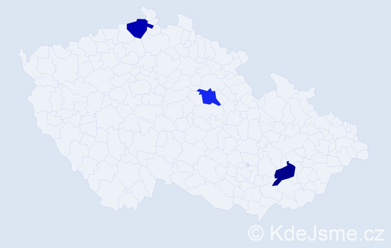 Příjmení: 'Ashton', počet výskytů 3 v celé ČR