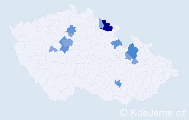 Příjmení: 'Dombaiová', počet výskytů 33 v celé ČR