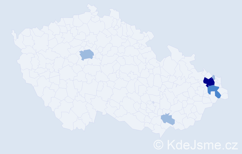 Příjmení: 'Skalba', počet výskytů 9 v celé ČR