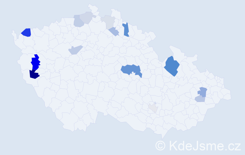 Příjmení: 'Hilpert', počet výskytů 34 v celé ČR