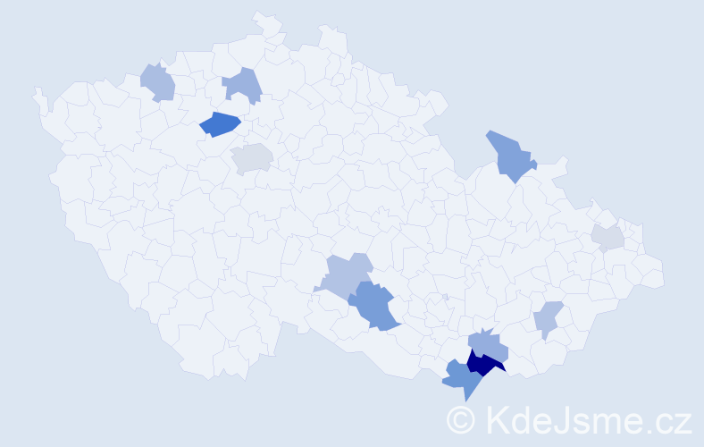 Příjmení: 'Barszczová', počet výskytů 22 v celé ČR
