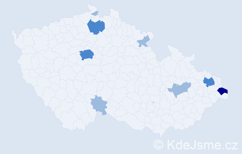 Příjmení: 'Mankovecký', počet výskytů 14 v celé ČR
