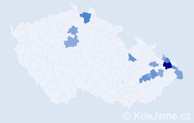Příjmení: 'Plaskurová', počet výskytů 43 v celé ČR